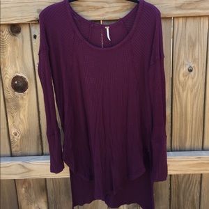 Free People Maroon long sleeve